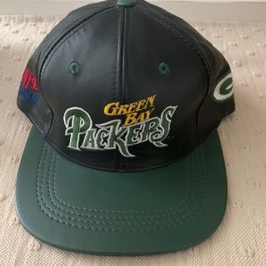 Vintage Leather Green Bay, Packer cap